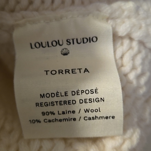 Loulou Studio Women's Cream Cable-Knit V-Neck Sweater Vest - Picture 4 of 5